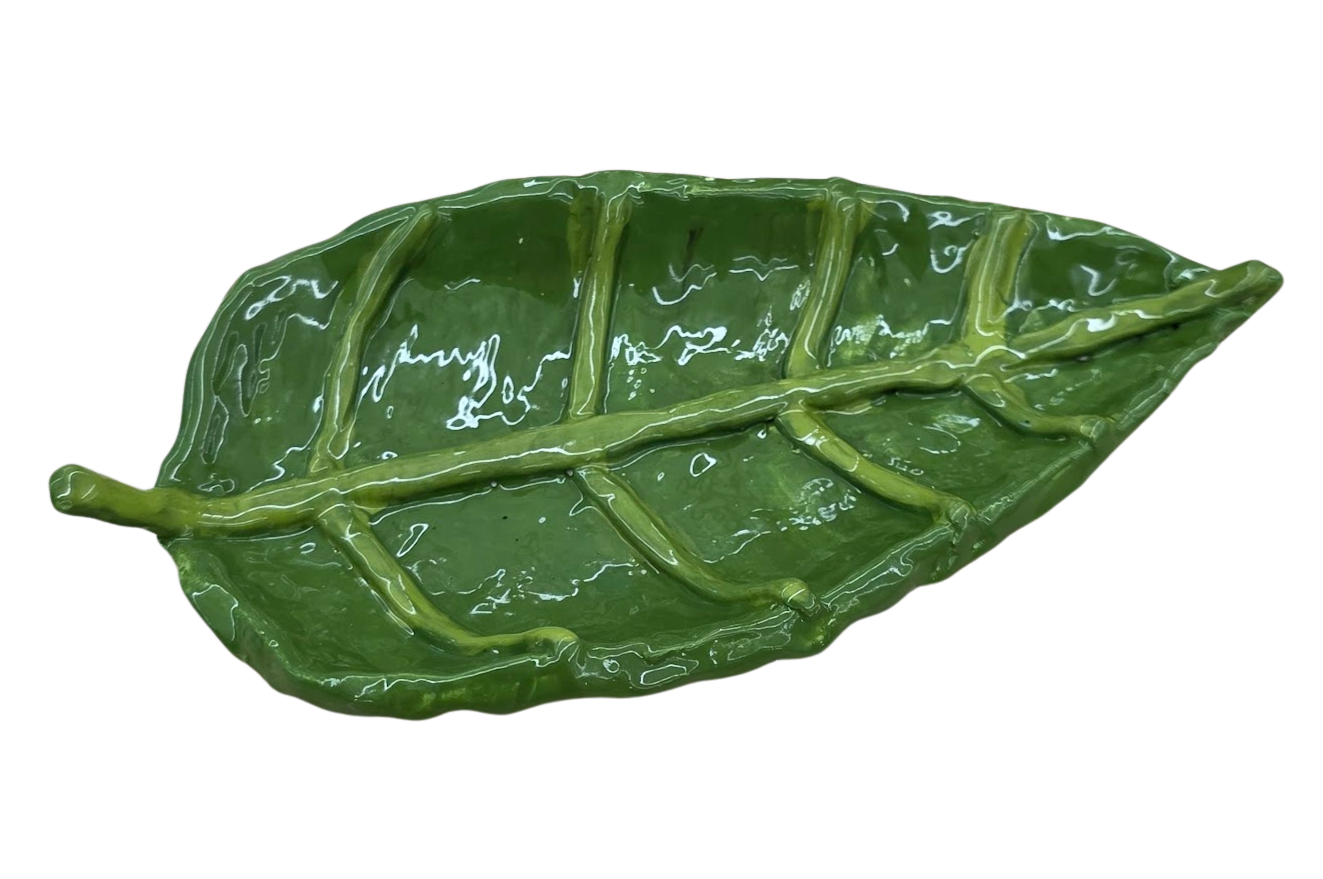 Ceramic leaf dish by student