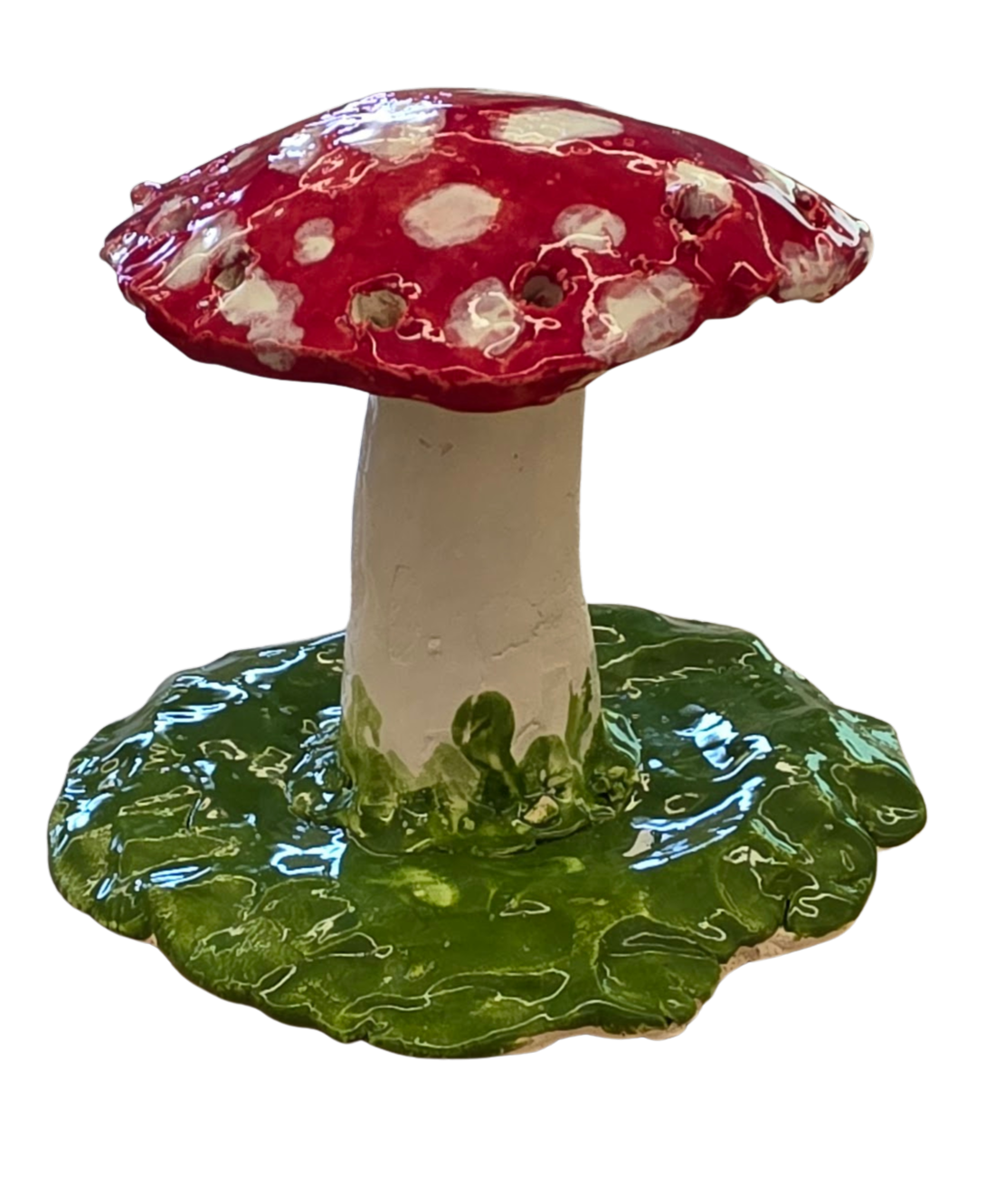 Ceramic mushroom sculpture by student
