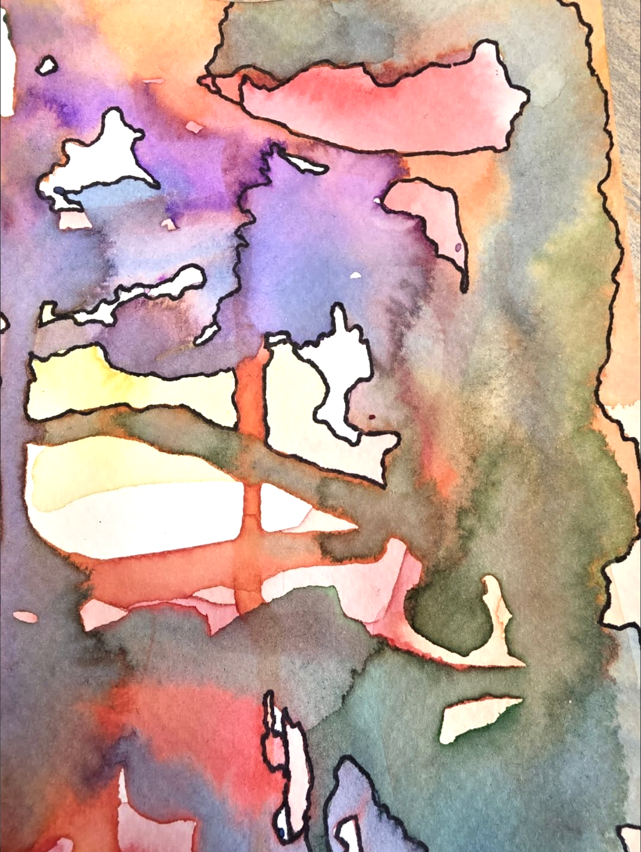 Abstract watercolor painting by Fawn Bruzan